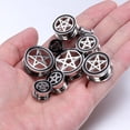 thumbnail image 2 of ZS 1 Pair Pentagram Star Ear Plug Tunnels Stretcher 316L Stainless Steel Expander Piercing 0g 00g, 2 of 6