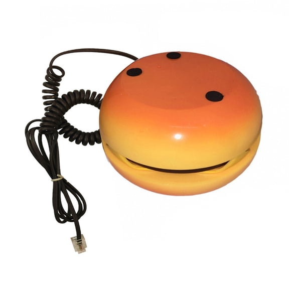 Hamburger-Shaped Corded Landline Phone Retro Desk Telephone for Home Office Hotel Dorm Space-Saving Decoration
