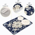 thumbnail image 4 of Dish Drying Mat Blue Damask Baroque Floral Absorbent Dry Mats for Dishes Draining Pad for Kitchen Countertop 18" x 24", 4 of 7