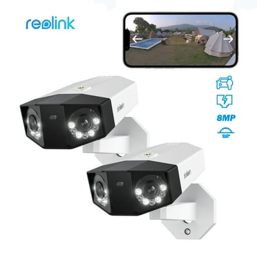 Reolink 2pcs Duo Series Wired 8MP, PoE Security Camera, 180° FoV by Dual-Lens, Human/Vehicle/Pet Detection, Color Night Vision, Two Way Talk, Up to 256GB Micro SD Card