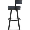 thumbnail image 3 of Amisco Browser 26 in. Swivel Counter Stool - Navy Blue Faux Leather / Black Metal, 3 of 9