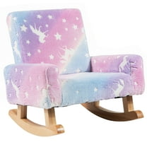 Infans Kids Rocking Chair Upholstered Flannel Children Rocker with Comfy Backrest