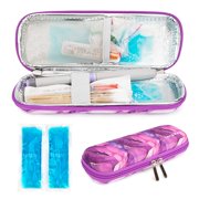 YOUSHARES Insulin Cooler Travel Case - Diabetic Carrying Cooling Bag for Insulin Pen and Diabetic Supplies Handy Medication Insulated (Marble Purple)