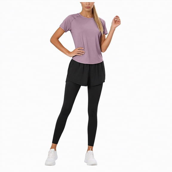 Ccpelsie 2 Piece Workout Sets for Women High Waisted Legging Tummy Control Yoga Sports Clothes(Coffee,S)