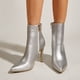 thumbnail image 5 of Botines de tubo medio de tacón alto con cremallera lateral alta de cuero plateado sexy para mujer Wmkox8yii  hfjk3440, 5 of 7