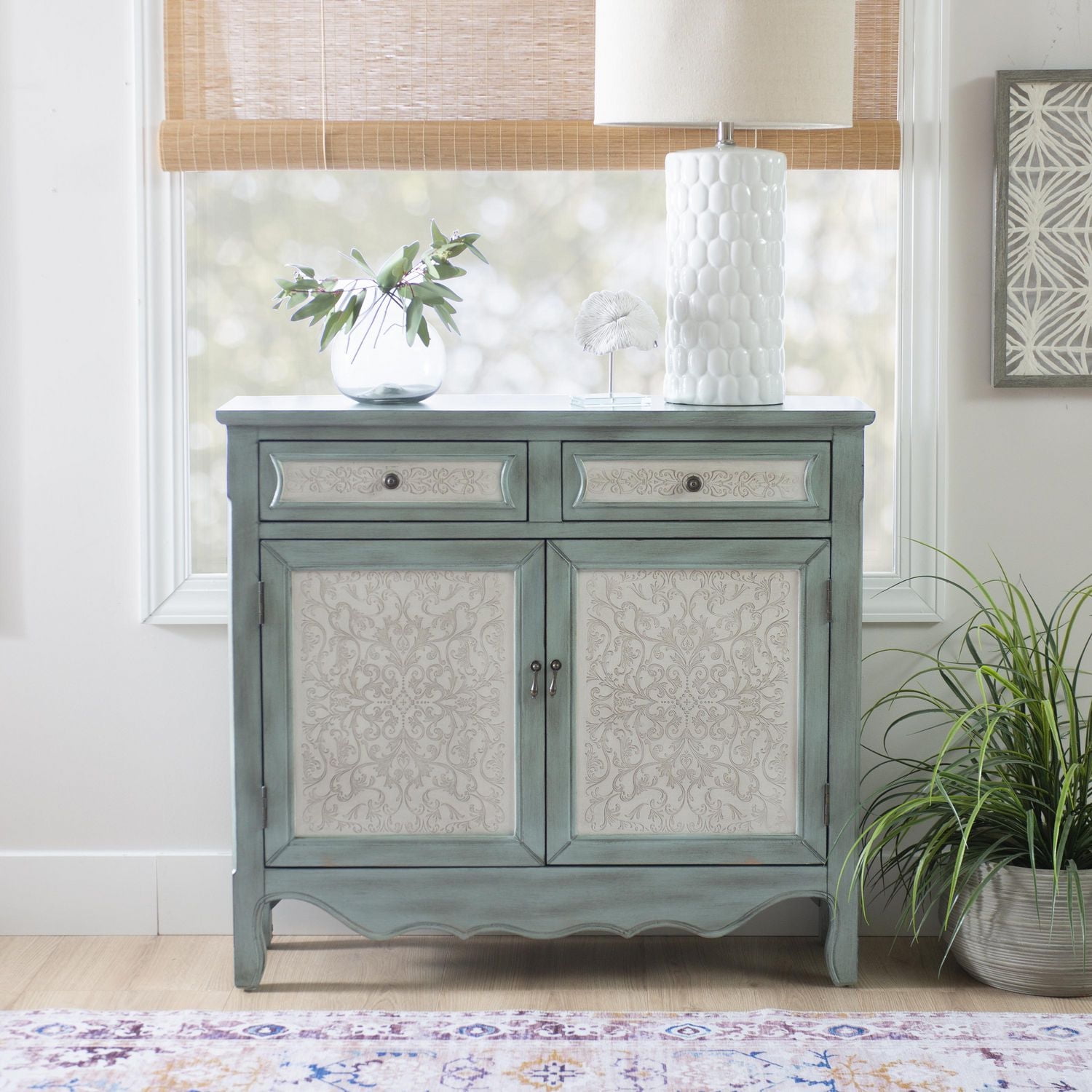 Maggie 2-Door Console, Antique Blue