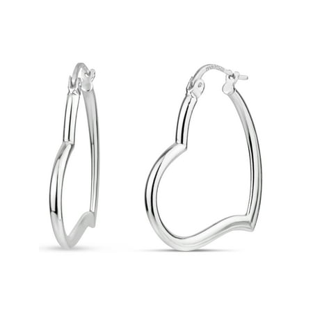 Forever New Sterling Silver Heart Hoop Earrings