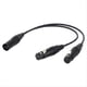 thumbnail image 1 of Cable de Extensión de Audio XLR 1 Macho A 2 Hembra de 3 Pines Negro de 0,5 M, Cable de Audio Divisor en y para Micrófono, Línea para Micrófono Mezclador, 1 of 5