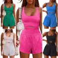 thumbnail image 3 of Mono de yoga, pantalones cortos, ropa deportiva de una pieza para mujer, traje de fitness con agujeros, monos, pantalones cortos de yoga, ropa de moda para mujer, 3 of 3