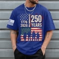 thumbnail image 2 of UngA Mens 250th Anniversary USA Shirt, 250 Anniversary USA T-Shirt, Independence Day Short Sleeve Man T Shirt (Blue,M), 2 of 5