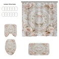 thumbnail image 2 of Shower Curtain Sets with Rugs 4 Piece Bathroom Decor Set with Non-Slip Rugs Toilet Lid Cover and Bath Mat, Home Bathroom Shower Curtain Set with 12 Hooks (Not 3D), 2 of 6