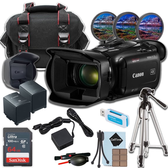 Canon Vixia HF G70 UHD 4K Camcorder (Black)   64GB Ultra Memory Card   Tripod   Camera Case   More (14pc Bundle) (International Version)