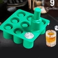thumbnail image 5 of Moldes for bandejas de cubitos de hielo de silicona de 9 cavidades for whisky, fabricante de vasos de chupito de hielo de cilindro redondo, molde reutilizable for hornear DIY for cócteles, 5 of 5