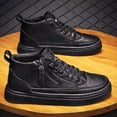 thumbnail image 2 of NOKIO Men's Fashion B𝗈𝗈𝑡𝑠 with Side Zipper , Comfy Outdoor D𝗋essy L𝗈afers Versatile So𝗅id Color Flat Shoes Casual Lightweight Non-S𝗅ip Elastie 𝖫a𝖼e Up Sneakers, 2 of 8