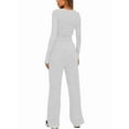 thumbnail image 3 of Ensembles 2 Pcs pour Femmes Tenues d'Automne Manches Longues Survêtements à Jambes Larges Ensemble Décontracté de Détente Ensembles Assortis Gris Pâle m, 3 of 7
