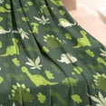 thumbnail image 3 of DarkGreen Cartoon Dinosaurs Plants Pattern Blanket,Comfortable Soft Flannel Throw Blanket,All Season,Warm Lightweight Blankets for Sofa Bed Couch Living Room Chair,30"x40", 3 of 4