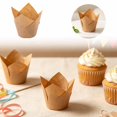thumbnail image 2 of 200 Pack Tulip Liners for Baking Large Size Greaseproof Cupcake Wrappers, Food Grade Parchment Paper Baking Cups for Weddings Birthday Christmas Anniversaries Party Supplies 2x3.2 Inch, 2 of 7