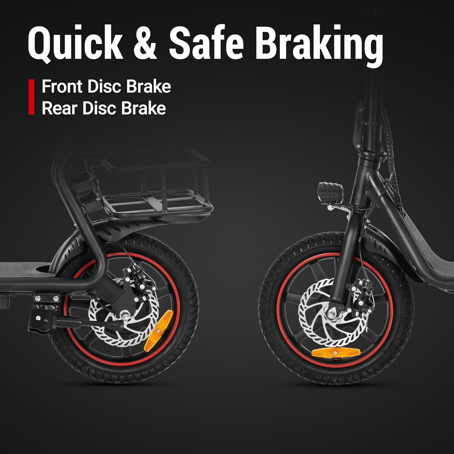 DYU 14" Foldable Electric Scooter for Adults - 500W Peak Motor, 36V 10AH Li-ion Removable Battery, City Commuter E Bike with Cargo Capability, Ideal for Urban Riding UL2849