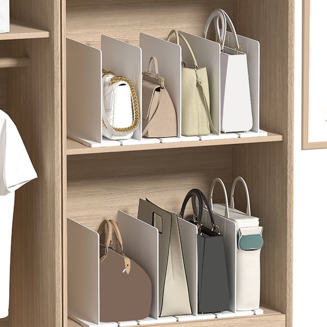 Shelf Divider Holder, Easy Assembly Multifunctional Closet Divider Organizer for Handbag for Tableware 3 Divider Board,4 Divider Board,5 Divider Board
