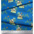 thumbnail image 2 of Soimoi Polyester Crepe Fabric Rabbit,Van & Suitcase Travel Print Fabric by The Yard 52 Inch Wide, 2 of 3