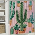 thumbnail image 6 of Fenyluxe Cactus Shower Curtain for Chic Elegant Bathroom Decor with Hooks, Waterproof Polyester Fabric, Various Sizes 60"x72, 6 of 7