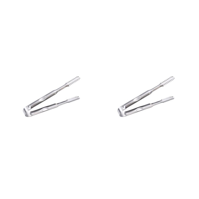 Naiovety Pinzas para alimentos, cocina, acero inoxidable, pinzas para carne, reutilizables, portátiles, para acampar, Buffet, cocinar, hornear, 7 pulgadas 2Conjunto