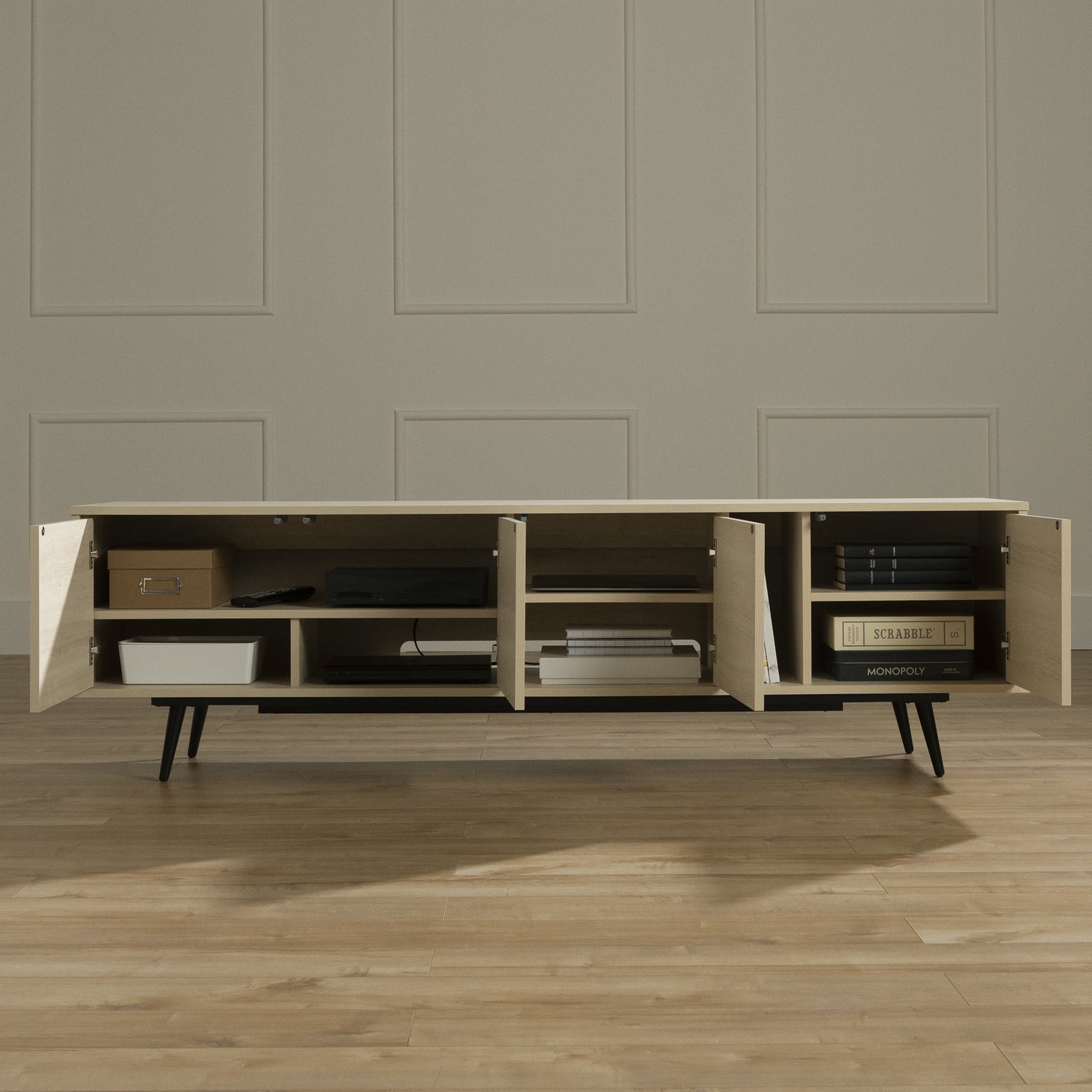 South Shore Oxford, Contemporary TV Stand,  Beige