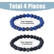 thumbnail image 2 of Pulsera de 4 cuentas de piedra, ónix negro mate, lapislázuli natural, elástica, ojo de tigre, 2 of 7