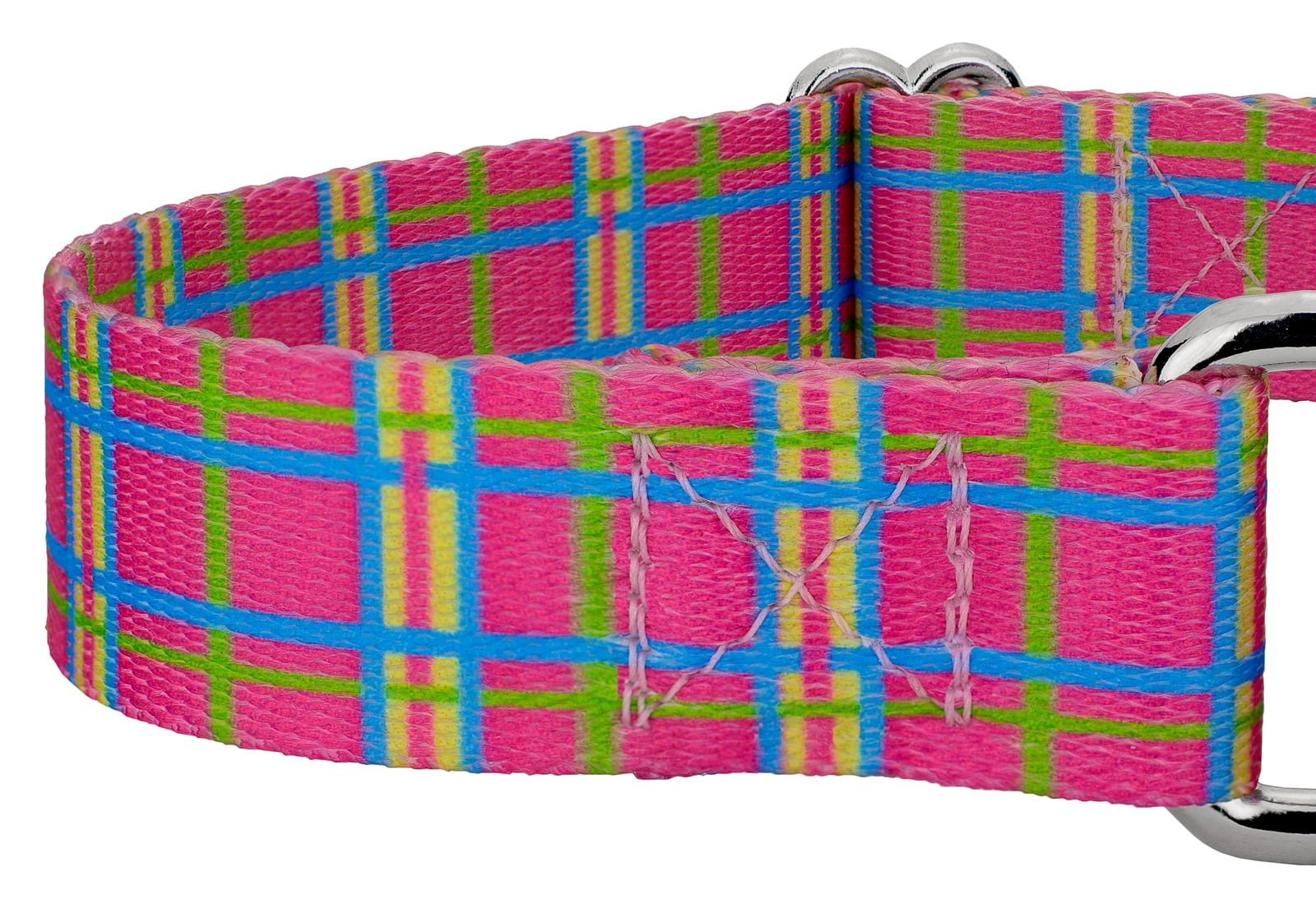 Country Brook Petz® Bubblegum Pink Plaid Martingale Dog Collar and Leash, Medium