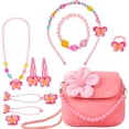 thumbnail image 1 of Joyas para niños Niñas Monederos de felpa Collar Pulsera Aretes Anillos Kit de joyería Mi primer bolso para niñas Vestirse y jugar Regalo de cumpleaños Zefei Wu 9024735039693, 1 of 5