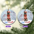 thumbnail image 2 of Hello Winter Belgian Malinois Smiling in Red Scarf Hat Welcome Christmas Ceramic Round Ornament Sheepdog Dog Lover Gifts Home Tree Decor - 00017, 2 of 5