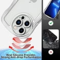 thumbnail image 6 of Designed for iPhone 13 Pro Max Case Curly Wave Frame Pattern for Women Girl Men, Luxury Plating with Full Camera Lens Protection Bumper for iPhone 13 Pro Max 6.7"-Silver, 6 of 15