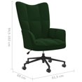 thumbnail image 4 of vidaXL Relaxing Chair Dark Green Velvet, 4 of 5