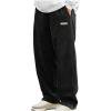 Wancir Men's Casual Cargo Pants Elastic Waist Drawstring Tapered Pants Athletic Techwear Joggers Pants with Flap Pockets