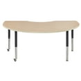 thumbnail image 1 of ECR4Kids 48in x 72in Kidney Premium Thermo-Fused Adjustable Activity Table Maple/Maple/Black - Super Leg, 1 of 15