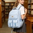 thumbnail image 5 of Orangide Back to School Backpack Plaid Print Waterproof Nylon Large Capacity Multi-Pocket Bookbag for Girls, Boys, Students, Elementary and Middle School, 5 of 6