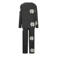 thumbnail image 4 of Riecok 2 Piece Pajama Set for Women V Neck PJ Set Long Sleeve Tops and Pants Cute Print Comfortable Soft Sleepwear, 4 of 5