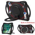 thumbnail image 5 of ELEHOLD for iPad 6th/5th Generation 9.7 inch Kids Friendly Case, Heavy Duty Adjustable Crossbody Shoulder Strap 360 Degree Rotating Handle Grip Kickstand Landing Buffer Shockproof Rugged Case, Black, 5 of 12