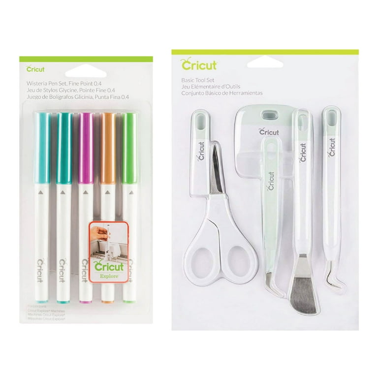 Cricut Maker and Explore Air 2 Accessories Kit with Variety Adhesive Grip  Mats, Everyday Pen Set and Blades Bundle - Essential Cutting Machine Tools