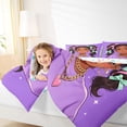 thumbnail image 3 of Castle Fairy Stylish Black Girl Twin Comforter Sets 2pcs,Ribbon Bow Bedding Set,Purple,1 Comforter and 1 Pillowcase, 3 of 6
