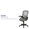thumbnail image 6 of Emma + Oliver High Back Light Gray Mesh Ergonomic Office Chair w/ Black Frame and Flip-up Arms, 6 of 16