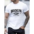 thumbnail image 1 of Men's Brooklyn Mountains Printed Sports Casual All-match Short Sleeve T-shirt, 1 of 5