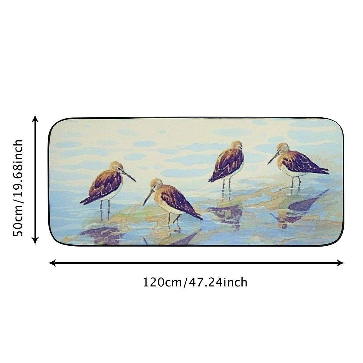 Heduofu Coastal Avocets Decorative Door Mat, Door Mat with Non-Slip Rubber Backing, Easy Cleaning, Traps Dirt, for Entry, Patio, Garage 19.68*47.24 in