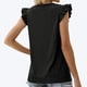 thumbnail image 4 of Blusa de manga con volantes Ticfox cuello redondo negro S, 4 of 6
