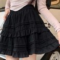 thumbnail image 5 of OSOLU Solid Color Women Pleated Skater Skirt Basic Casual High Waist Ruffles Flared Mini Lingerie Skirts Leisure Women Tops Dressy Casual, 5 of 5