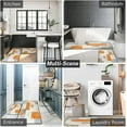 thumbnail image 5 of Orange Abstract Kitchen Rugs - Beige Contemporary Painting Art Mats, Non-Skid Washable Modern Runner Rug Brown Grey Kitchen Decor, Set of 2, Adds a Unique and Stylish Touch, 5 of 6