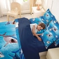 thumbnail image 4 of Feelyou Cartoon Sea Shark Bedding Comforter Set for Men Boys, Underwater Wildlife Full Bedding Set, Blue, Blue Reversible, 7-Piece, 4 of 7