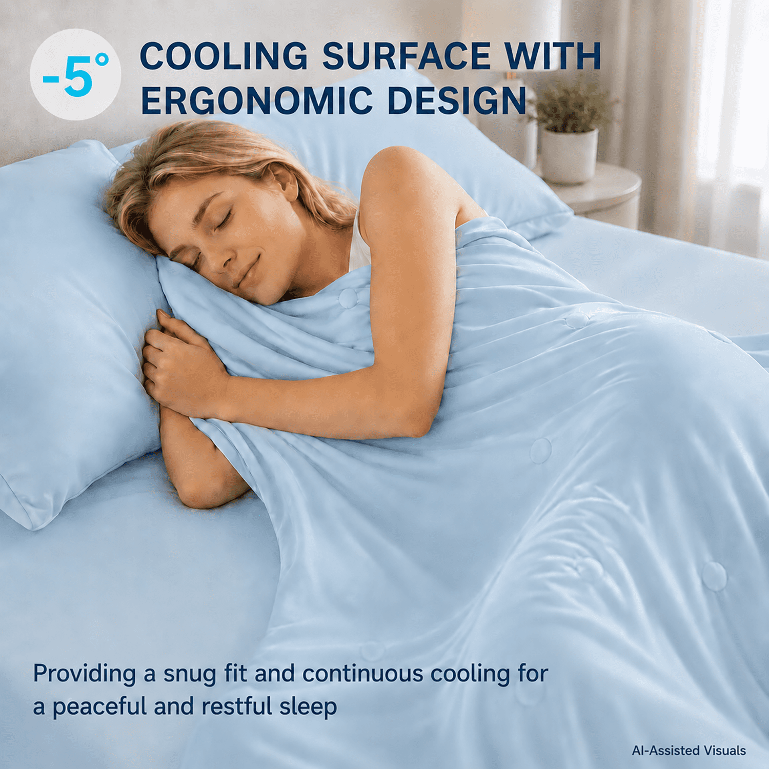 SORMAG Cooling Comforter King Size Cooling Blankets for Hot Sleepers Summer Bed Comforter Quilt Double-Sided Cool Design,Soft Lightweight Silk Smooth (Blue & Grey, King (104"x90"))