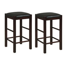 Linon Lancer 25" Indoor Wood Backless Counter Stool, Set of 2, Espresso