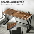 thumbnail image 3 of HOMCOM 55 Inch Computer Desk, Industrial Writing Desk with Z-Shaped Metal Leg, Study Table for Home Office, Rustic Brown, 3 of 9